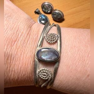 Sterling silver abalone shell jewelry. 3 piece set.